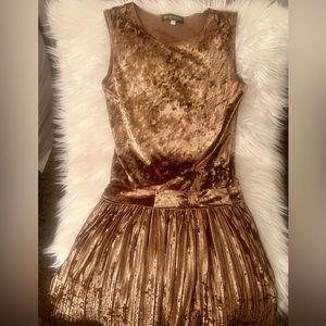 Babeyond Coppery Brown Crushed Velvet Fitzgerald-Inspired Dress! So Fab!!